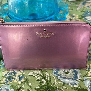 Kate Spade Metallic Purple Zip Wallet